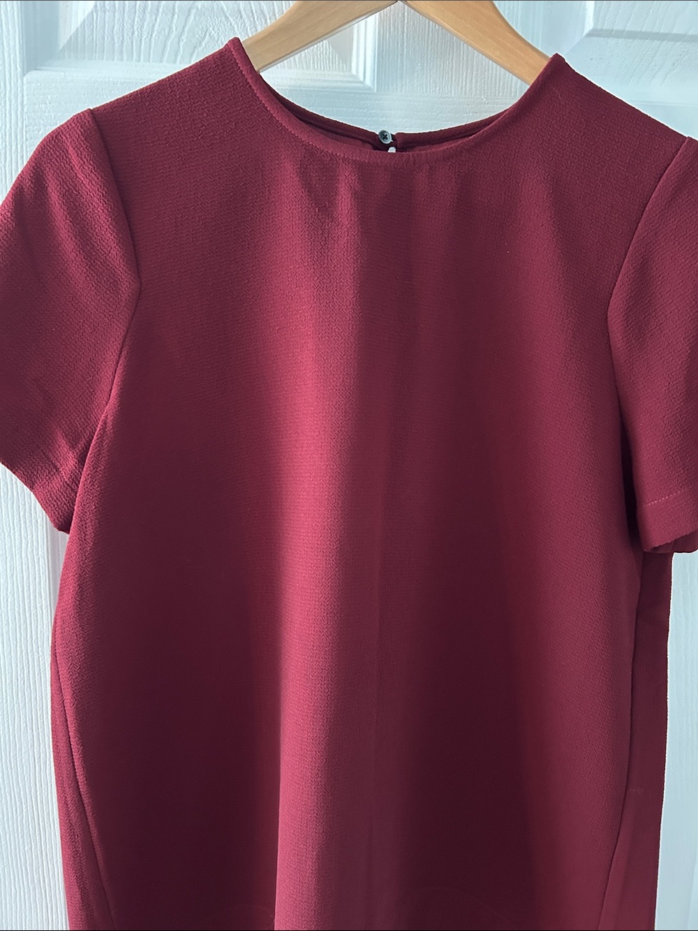 Madewell Short Sleeve Crewneck Top in Deep Wine Red